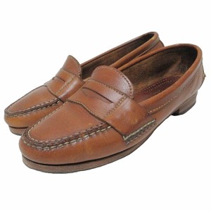 【中古】コールハーン COLE HAAN COUNTRY コイン ローファー レザー 茶 ブラウン X レディース