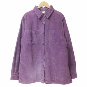 【中古】ウールリッチ WOOLRICH シャツ コーデュロイ ジャケット 裏ボア M 紫 パープル X レディース