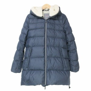 【中古】デュベティカ DUVETICA ダウンコート ジップアップ フーディー キッズ 子供服 12 152cm 紺 IBO49 X キッズ