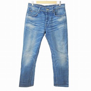 【中古】ジースターロウ G-Star RAW 美品 3301 デニム パンツ ジーンズ ジーパン ひげ加工 インディゴ 33 0328 IBO51 メンズ