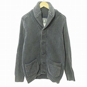 【中古】ジースターロウ G-Star RAW ローゲージ コットン ニット カーディガン 長袖 グレー L 0328 IBO51 メンズ