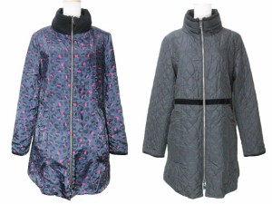 【中古】ソニアリキエル Collection 18AW リバーシブルキルト 中綿スタンドカラーアウター コート ジップアップ IBO53