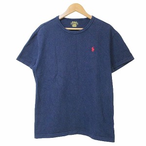 【中古】ポロ ラルフローレン ワンポイント Tシャツ 半袖 カットソー クラシックフィット クルーネック M 紺 IBO53