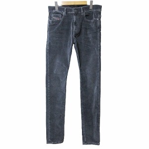 【中古】ディーゼル DIESEL D-AMNY 美品 近年 スキニー ベロア パンツ スラックス ストレッチ W32 L32 グレー IBO53 X 