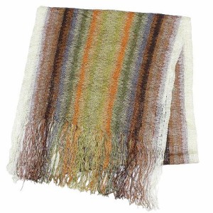 【中古】ミッソーニ MISSONI 美品 マフラー ストール スカーフ 薄手 レーヨン フリンジ マルチカラー レディース IBO53