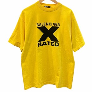 【中古】未使用品 バレンシアガ BALENCIAGA 20SS 620969 TIVA7 X-RATED オーバーサイズ Tシャツ半袖 620969 XXS 黄色 