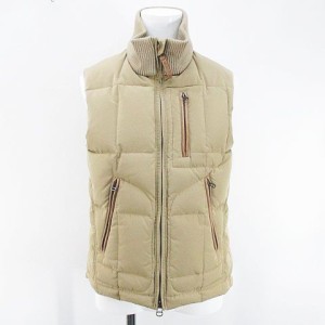 【中古】ラルフローレン RALPH LAUREN ダウンベスト ノースリーブ ジャケット 9 ベージュ系 ジップアップ ポケット