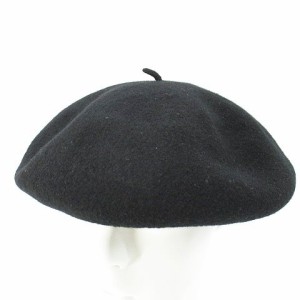 【中古】HORDEN ホーデン 帽子 ベレー帽 裏地チェック柄 ブラック 黒 服飾小物 メンズ レディース