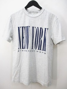 【中古】アレキサンダーワン ALEXANDER WANG 半袖 Tシャツ カットソー XXS ライトグレー ミックス プリント メンズ