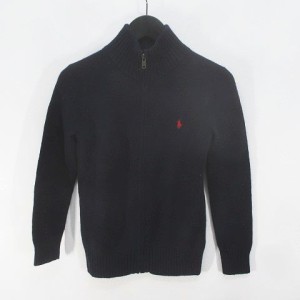 【中古】ポロ バイ ラルフローレン Polo by Ralph Lauren 長袖 ニット セーター カーディガン 130 ネイビー 紺系