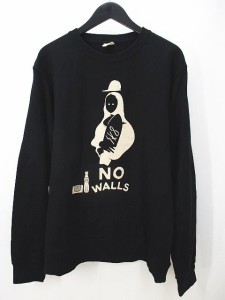 【中古】グラニフ graniph Design Tshirts Store graniph 長袖 スウェット トレーナー L 黒系 ブラック プリント リブ