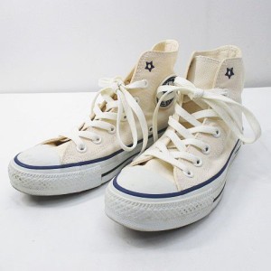 【中古】コンバース CONVERSE オールスター ハイカットスニーカー 23.5?p エクリュ系 キャンバス地 レディース