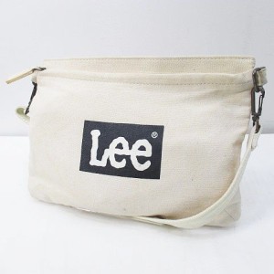 【中古】リー LEE ショルダーバッグ クロスボディ 斜めがけ ロゴ エクリュ キャンバス地 メンズ レディース