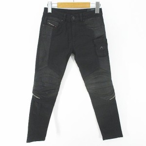 【中古】ディーゼル キッズ DIESEL KIDS D-STRUKT-BK-SP-J デニムパンツ ジーンズ ロング丈 ジップフライ 10Y 黒系 綿