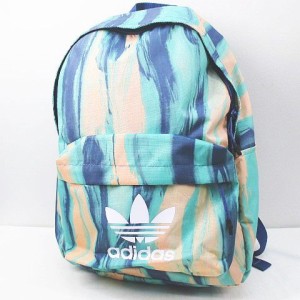 【中古】アディダス adidas バックパック リュックサック マーブル模様 グリーン  レディース