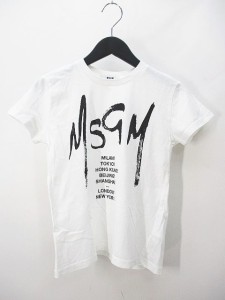 【中古】エムエスジーエム MSGM 半袖 Tシャツ 8anni 白系 ホワイト プリント キッズ 子供服 