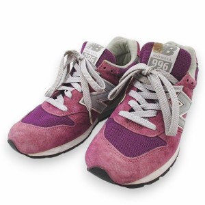 【中古】ニューバランス NEW BALANCE M996PU スニーカー 25.0?p パープル スエード  メッシュ  レディース