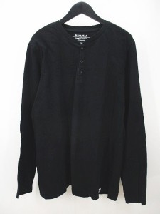 【中古】プルアンドベア PULL & BEAR 長袖 カットソー XL 黒系 ブラック ヘンリーネック メンズ