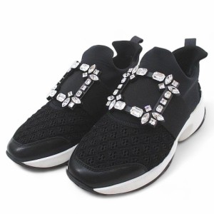 【中古】ロジェヴィヴィエ ROGER VIVIER RVW50624180 KOT VIV RUN ヴィヴ ラン クリスタルバックル ランスニーカー 