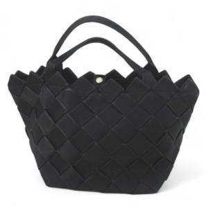 SAZABY本革　黒ハンドバッグ SAZABY サザビー ハンドバッグ トートバッグ レザー ロゴ 黒