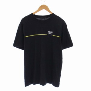 【中古】アレキサンダーワン ALEXANDER WANG Tシャツ カットソー 半袖 ロゴ プリント 刺繍 S 黒 ブラック /KH メンズ