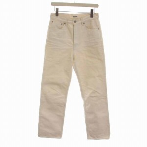 【中古】オーラリー AURALEE 20SS HARD TWIST DENIM 5P PANTS デニムパンツ ジーンズ ストレート W27 白 ホワイト