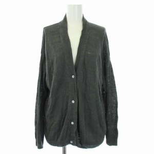 【中古】エヴァムエヴァ evam eva linen knit cardigan カーディガン リネン ニット 長袖 グレー E221K212 レディース