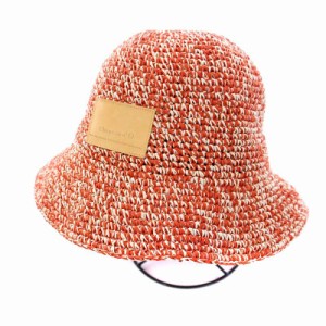【中古】シャポードオー chapeaud'o  Paper Mix Crochet Bucket クロシェ バケットハット 帽子 57.5cm 赤 レッド