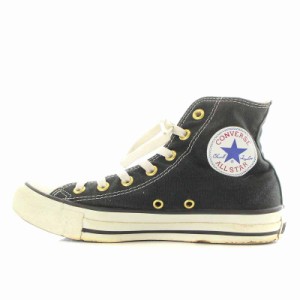 【中古】コンバース CONVERSE LOVE BY e.m. スニーカー ハイカット キャンバス リボン US5.5 24.5cm 黒 ブラック