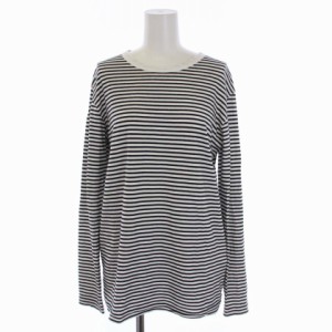 【中古】ドゥーズィエムクラス 21AW COCO Stripe Tシャツ カットソー 長袖 クルーネック ボーダー F 黒 白 レディース