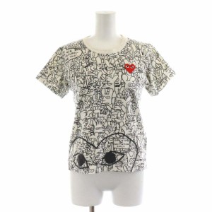 【中古】プレイコムデギャルソン PLAY COMME des GARCONS × Matt Groening AD2011 Tシャツ カットソー 半袖 XS 白 黒