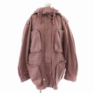 【中古】ディーゼル DIESEL C-ROSA モッズコート ミリタリーコート ハイネック ジップアップ フード S ピンク