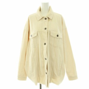 【中古】ザラ ZARA ジャケット コーデュロイ オーバーサイズ カットオフ コットン L ベージュ /HN20 レディース