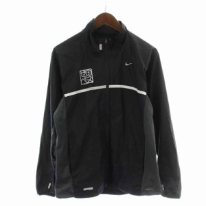 【中古】ナイキ NIKE YCアンラインド ウーブンジャケット ハイネック ジップアップ ロゴ M 黒 ブラック