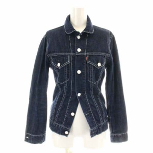 【中古】リーバイス Levi's デニムジャケット Gジャン ジージャン ラウンドカラー シングル S 紺 ネイビー /NW34