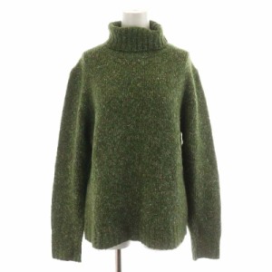 【中古】エルエルビーン L.L.BEAN ニット セーター 長袖 タートルネック M カーキ /AN41 レディース