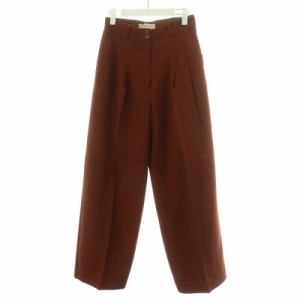 【中古】トゥデイフル TODAYFUL 19AW ツイルタックトラウザー Twill Tuck Trousers ワイドパンツ 38 M 茶 ブラウン