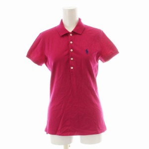 【中古】ポロ ラルフローレン POLO RALPH LAUREN ポロシャツ 半袖 ロゴ S ピンク /TR23 レディース