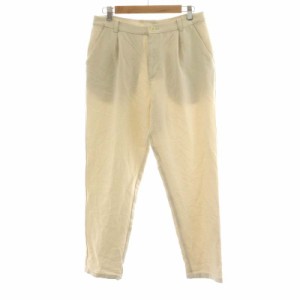 【中古】エヴァムエヴァ evam eva コットン cotton クロップドパンツ ジッパーフライ 1 S アイボリー