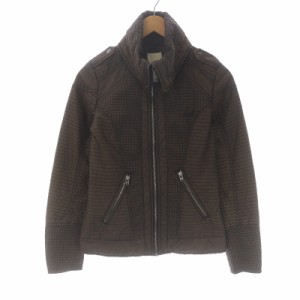 【中古】ディーゼル DIESEL 中綿ジャケット ブルゾン ハイネック ジップアップ ステッチ ナイロン XS 茶色 /SI29