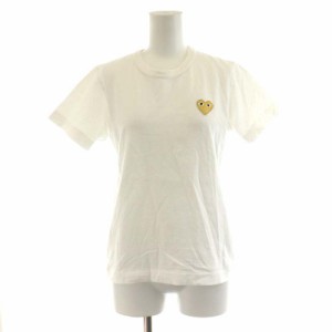 【中古】プレイコムデギャルソン PLAY COMME des GARCONS AD2018 Tシャツ カットソー 半袖 ワッペン M ゴールド色 白