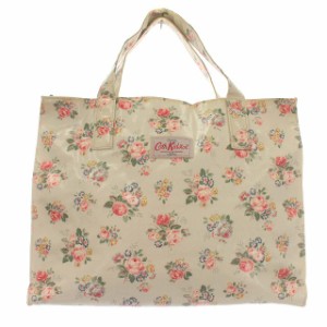 【中古】キャスキッドソン Cath Kidston トートバッグ PVCコーティング 薔薇 花柄 ベージュ /☆G レディース