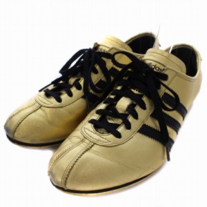 【中古】アディダス adidas オカピ OKAPI JP スニーカー シューズ レザー US7.5 24.5cm ゴールド 黒 レディース