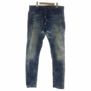 【中古】ディーゼル DIESEL KROOLEY JOGG TAPERED デニムパンツ ジーンズ ジーパン ダメージ加工 W30 M 青