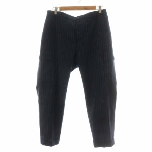 【中古】カルバンクライン CALVIN KLEIN テーパードパンツ イージーパンツ ストライプ M 紺 ネイビー /AN33 メンズ