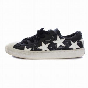 【中古】コンバース CONVERSE ALL STAR COUPE MANYSTARS OX スニーカー レザー 23.5cm 黒 レディース