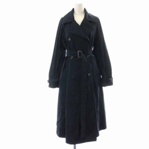 【中古】マックスマーラ MAX MARA 22SS ダブルブレストコート フレアコート ロング ダブルボタン ベルト 36 XS 紺