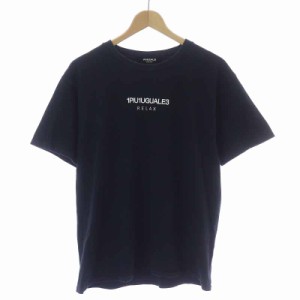 【中古】ウノピュウノウグァーレトレ リラックス 1PIU1UGUALE3 RELAX Tシャツ カットソー 半袖 ロゴ M 黒 ブラック