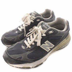 【中古】ニューバランス NEW BALANCE MR993NV USA製 スニーカー スエード US7.5 25.5cm ネイビー 紺 /☆G メンズ