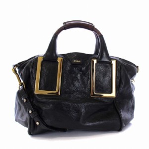 【中古】クロエ CHLOE ETHEL エテル 2WAY ハンドバッグ ショルダーバッグ ゴールドカラー金具 レザー 黒 ブラック